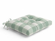 Cuscino Sedia CAMPAGNOLA in Cotone Rustico a Quadri - Trapuntato Made in Italy - BUBULLINA