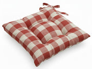 Cuscino Sedia CAMPAGNOLA in Cotone Rustico a Quadri - Trapuntato Made in Italy - BUBULLINA