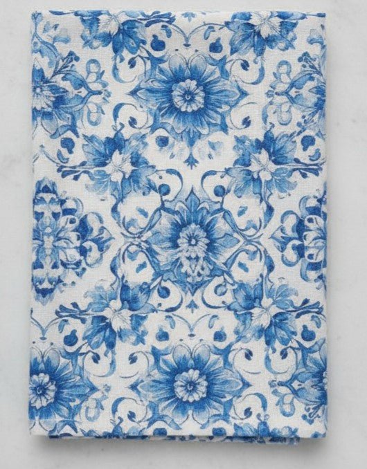 Set 3 Strofinacci in Cotone Drill "Mediterraneo" | Fantasia Blu e Bianco - BUBULLINA