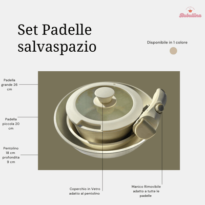 Set Padelle Salvaspazio con Manico Rimovibile - BUBULLINA