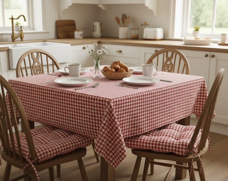 Tovaglia Campagnola Quadri Piccoli 100% Cotone Tinto Filo – 4 Colori | Standard e Su Misura - BUBULLINA