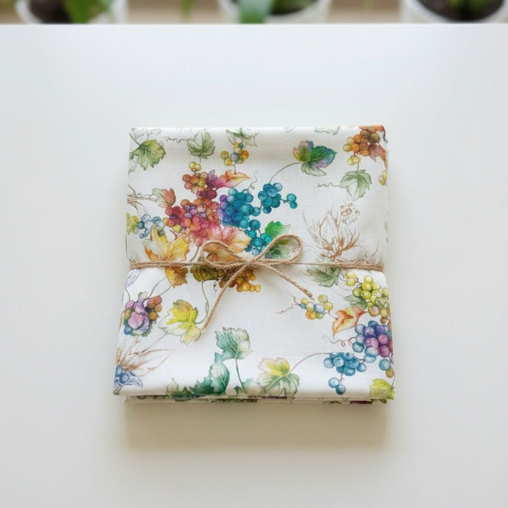 Tovaglia in Puro Lino con Stampa Digitale Botanica | Eleganza Mediterranea | 150x190 / 150x250 cm - BUBULLINA