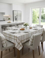 Tovaglia ZAFFIRO Cotone Jacquard Oro & Bronzo - Prodotto Artigianale Made in Italy - BUBULLINA